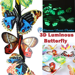 3D Artificial Luminous Glowing Butterfly Fridge Magnet/3D夜光蝴蝶贴 仿真立体蝴蝶 冰箱贴 客厅卧室墙贴 freeshipping - Bluemoon Secrets Chamber